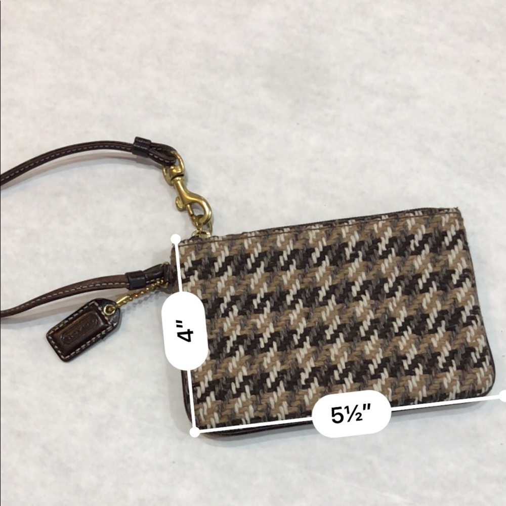 Coach Wool and Leather Wristlet Bag ( F9) - Picture 8 of 8